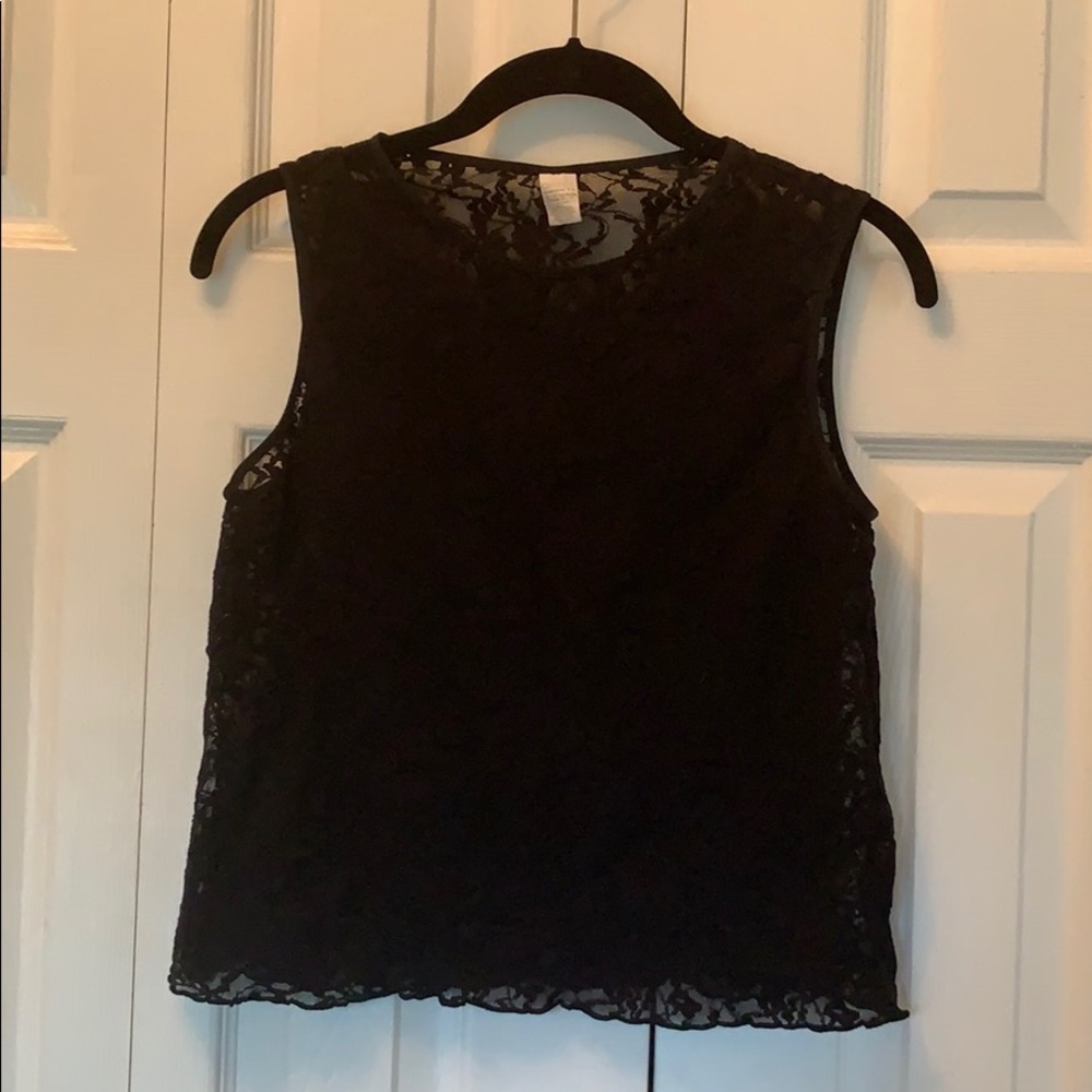 Sheer lace under shirt